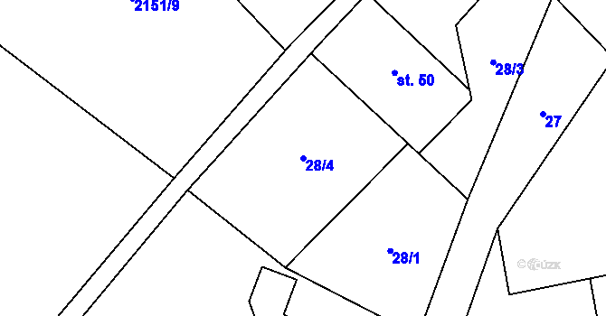 Parcela st. 28/4 v KÚ Roprachtice, Katastrální mapa