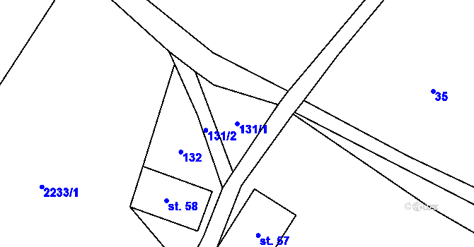 Parcela st. 131/1 v KÚ Roprachtice, Katastrální mapa