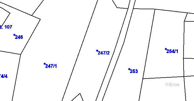 Parcela st. 247/2 v KÚ Roprachtice, Katastrální mapa
