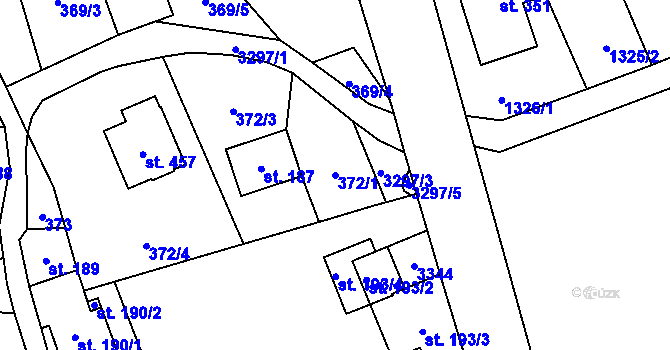 Parcela st. 372/1 v KÚ Roprachtice, Katastrální mapa