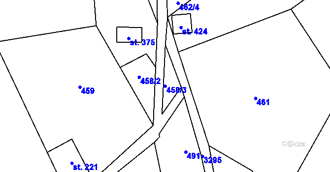Parcela st. 458/3 v KÚ Roprachtice, Katastrální mapa