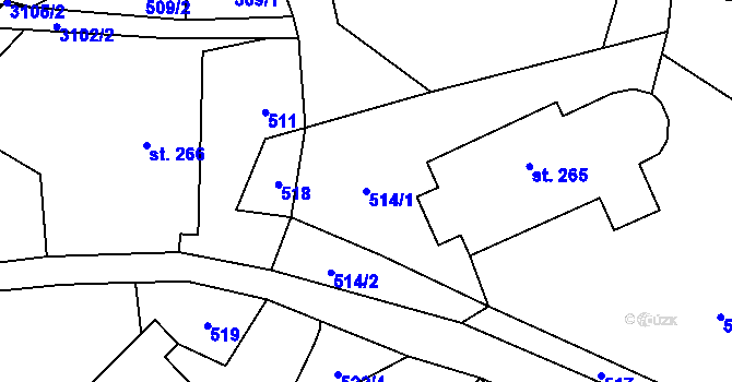 Parcela st. 514/1 v KÚ Roprachtice, Katastrální mapa