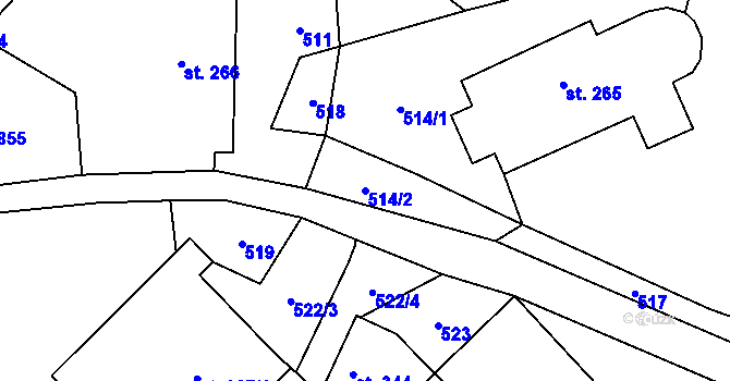 Parcela st. 514/2 v KÚ Roprachtice, Katastrální mapa