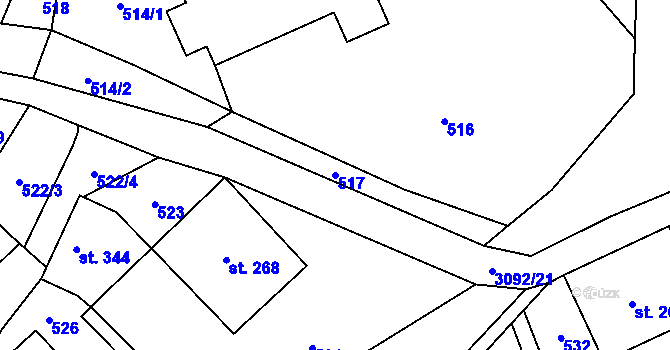 Parcela st. 517 v KÚ Roprachtice, Katastrální mapa