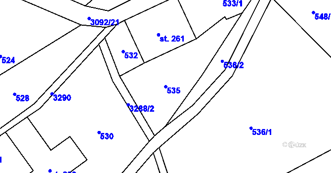 Parcela st. 535 v KÚ Roprachtice, Katastrální mapa