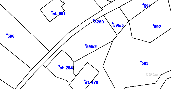 Parcela st. 595/2 v KÚ Roprachtice, Katastrální mapa