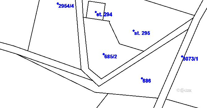 Parcela st. 685/2 v KÚ Roprachtice, Katastrální mapa