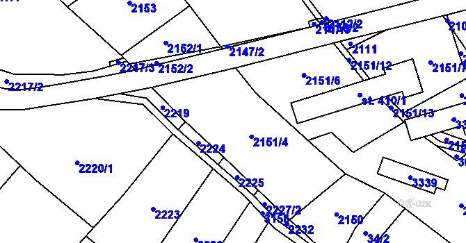 Parcela st. 2151 v KÚ Roprachtice, Katastrální mapa