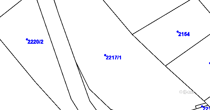 Parcela st. 2217/1 v KÚ Roprachtice, Katastrální mapa