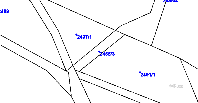 Parcela st. 2455/3 v KÚ Roprachtice, Katastrální mapa