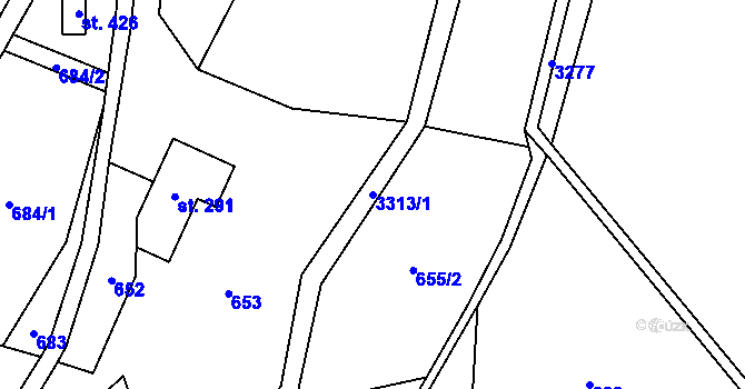 Parcela st. 3313/1 v KÚ Roprachtice, Katastrální mapa