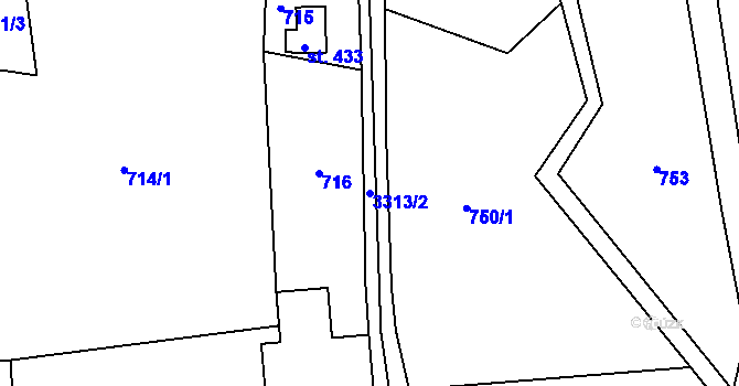Parcela st. 3313/2 v KÚ Roprachtice, Katastrální mapa