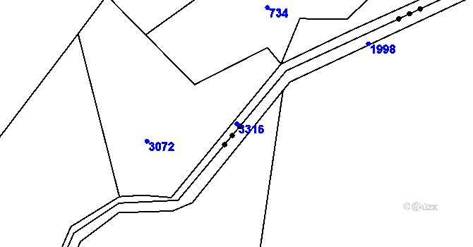 Parcela st. 3316 v KÚ Roprachtice, Katastrální mapa