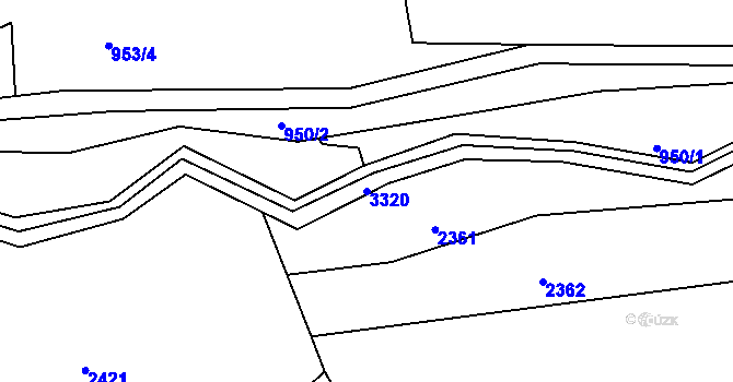 Parcela st. 3320 v KÚ Roprachtice, Katastrální mapa