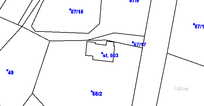 Parcela st. 503 v KÚ Roprachtice, Katastrální mapa