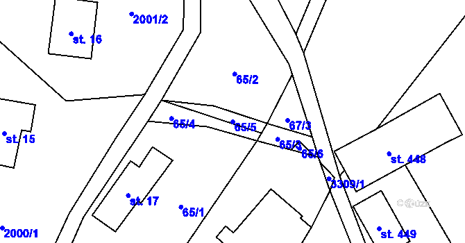 Parcela st. 65/5 v KÚ Roprachtice, Katastrální mapa