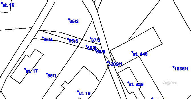 Parcela st. 65/6 v KÚ Roprachtice, Katastrální mapa