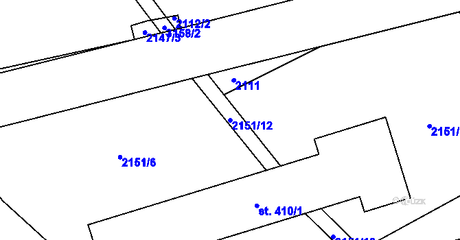 Parcela st. 2151/12 v KÚ Roprachtice, Katastrální mapa