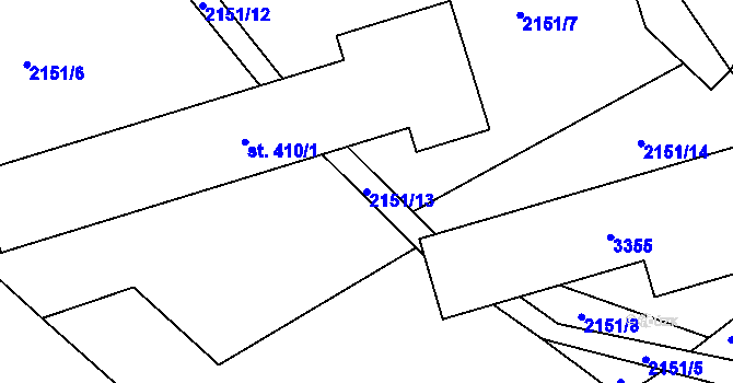 Parcela st. 2151/13 v KÚ Roprachtice, Katastrální mapa