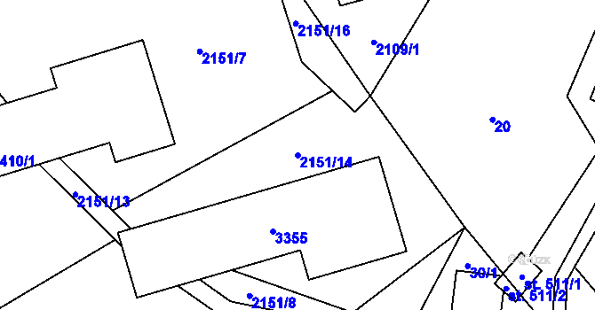 Parcela st. 2151/14 v KÚ Roprachtice, Katastrální mapa