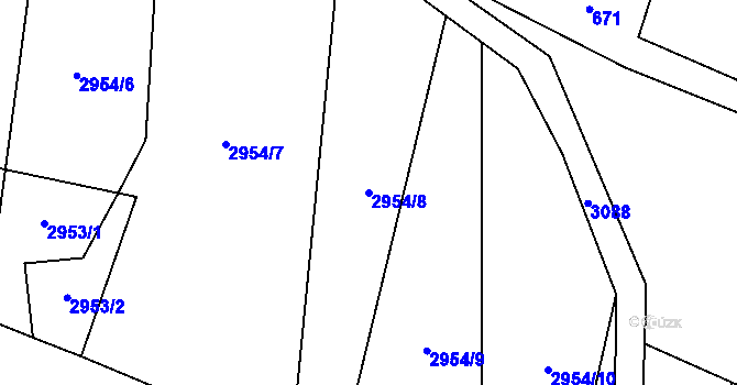 Parcela st. 2954/8 v KÚ Roprachtice, Katastrální mapa