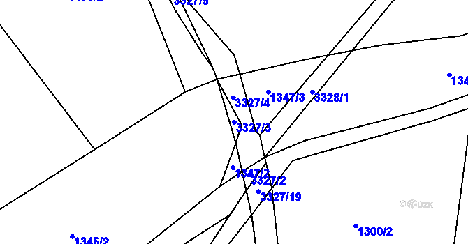 Parcela st. 3327/3 v KÚ Roprachtice, Katastrální mapa