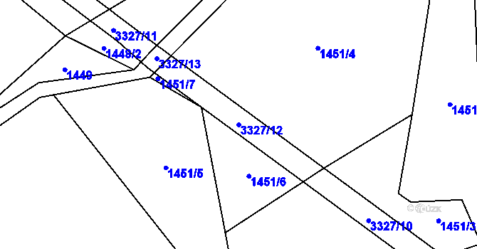Parcela st. 3327/12 v KÚ Roprachtice, Katastrální mapa