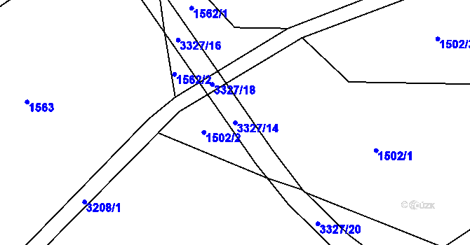 Parcela st. 3327/14 v KÚ Roprachtice, Katastrální mapa