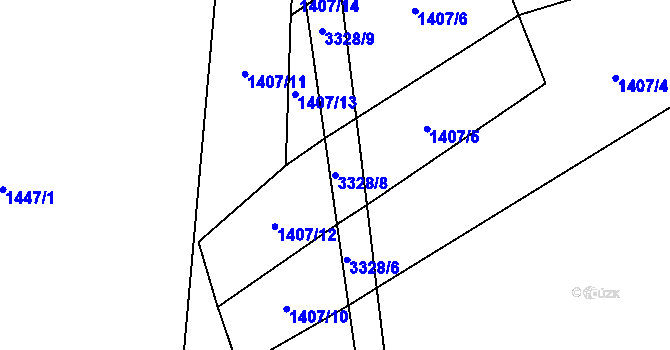 Parcela st. 3328/8 v KÚ Roprachtice, Katastrální mapa