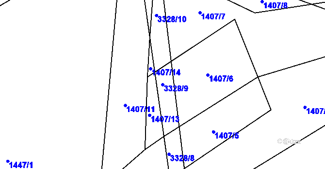 Parcela st. 3328/9 v KÚ Roprachtice, Katastrální mapa