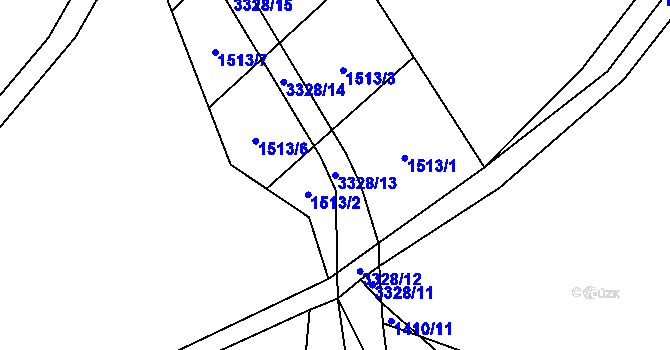 Parcela st. 3328/13 v KÚ Roprachtice, Katastrální mapa