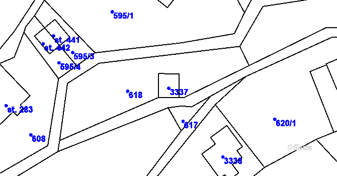 Parcela st. 3337 v KÚ Roprachtice, Katastrální mapa