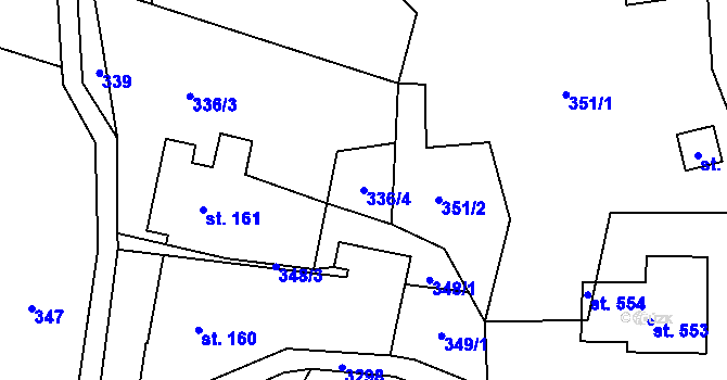 Parcela st. 336/4 v KÚ Roprachtice, Katastrální mapa