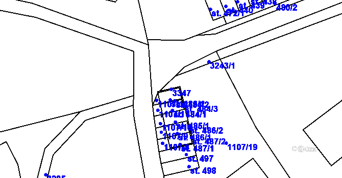 Parcela st. 3347 v KÚ Roprachtice, Katastrální mapa