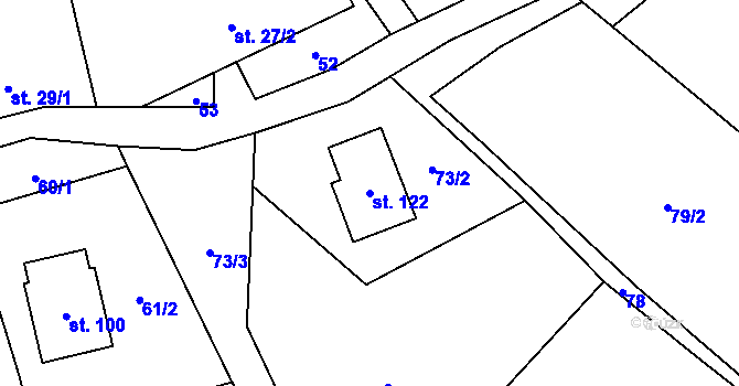 Parcela st. 122 v KÚ Roseč, Katastrální mapa