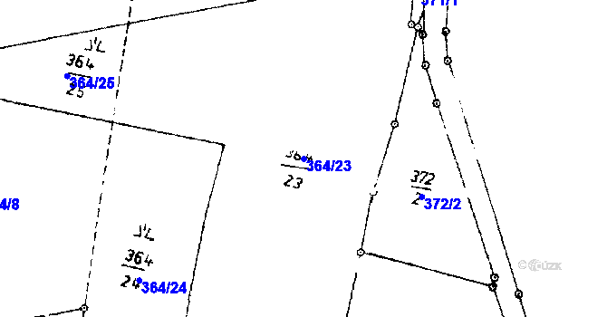 Parcela st. 364/23 v KÚ Roseč, Katastrální mapa
