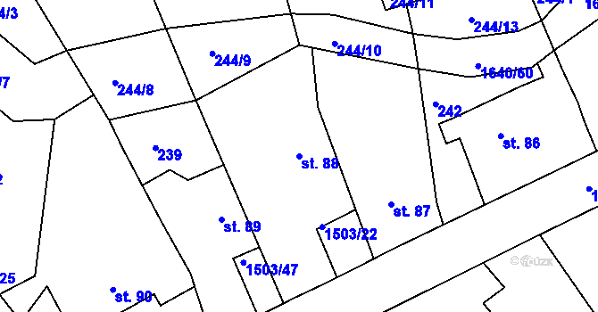 Parcela st. 88 v KÚ Rosice u Chrasti, Katastrální mapa