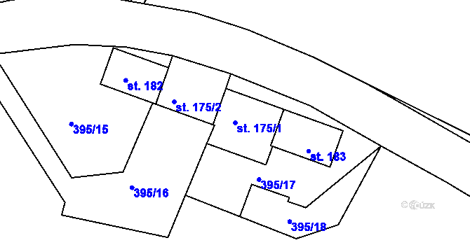 Parcela st. 175/1 v KÚ Rosice u Chrasti, Katastrální mapa