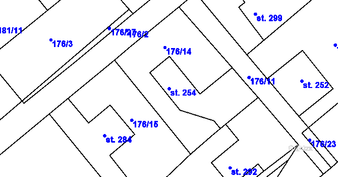 Parcela st. 254 v KÚ Rosice u Chrasti, Katastrální mapa