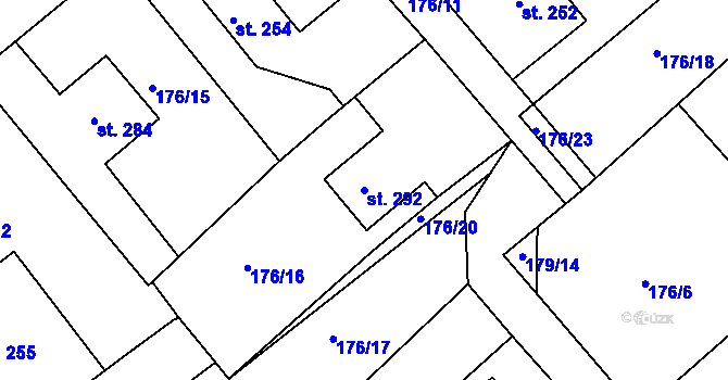 Parcela st. 292 v KÚ Rosice u Chrasti, Katastrální mapa