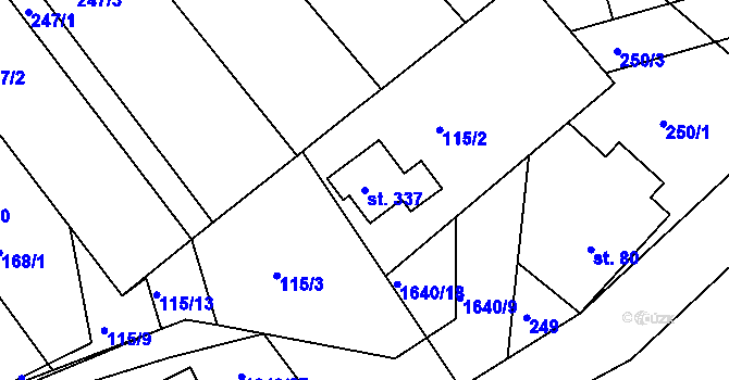 Parcela st. 337 v KÚ Rosice u Chrasti, Katastrální mapa