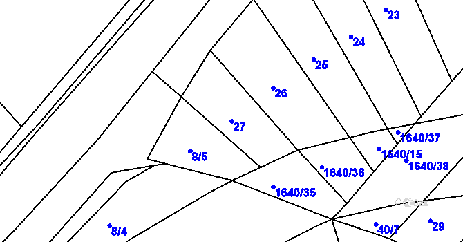 Parcela st. 27 v KÚ Rosice u Chrasti, Katastrální mapa