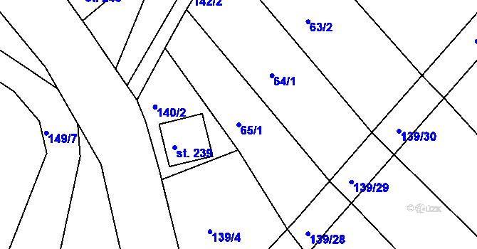 Parcela st. 65/1 v KÚ Rosice u Chrasti, Katastrální mapa