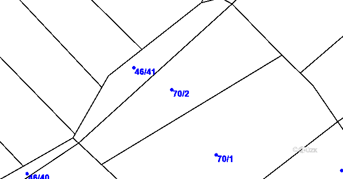 Parcela st. 70/2 v KÚ Rosice u Chrasti, Katastrální mapa