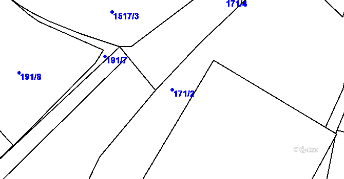 Parcela st. 171/2 v KÚ Rosice u Chrasti, Katastrální mapa