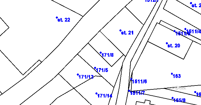 Parcela st. 171/8 v KÚ Rosice u Chrasti, Katastrální mapa