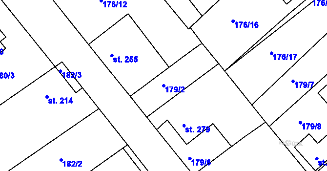 Parcela st. 179/2 v KÚ Rosice u Chrasti, Katastrální mapa
