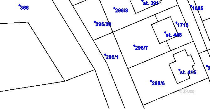 Parcela st. 296/1 v KÚ Rosice u Chrasti, Katastrální mapa