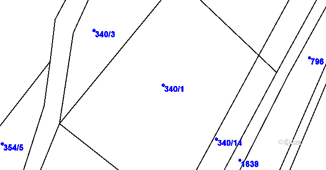 Parcela st. 340/1 v KÚ Rosice u Chrasti, Katastrální mapa