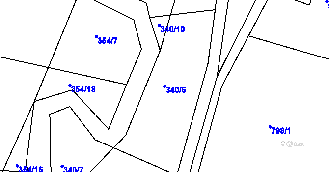 Parcela st. 340/6 v KÚ Rosice u Chrasti, Katastrální mapa